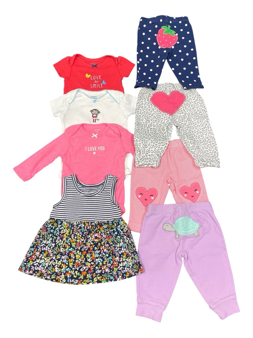 Carter’s Baby Girl 8-Piece Outfit Bundle – Size 3 Months